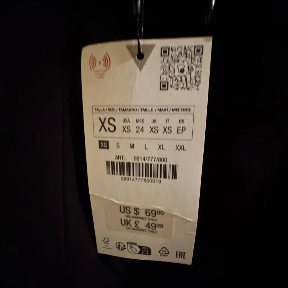 Zara Black and White contrast jumper Mini Dress size XS - Picture 6 of 6